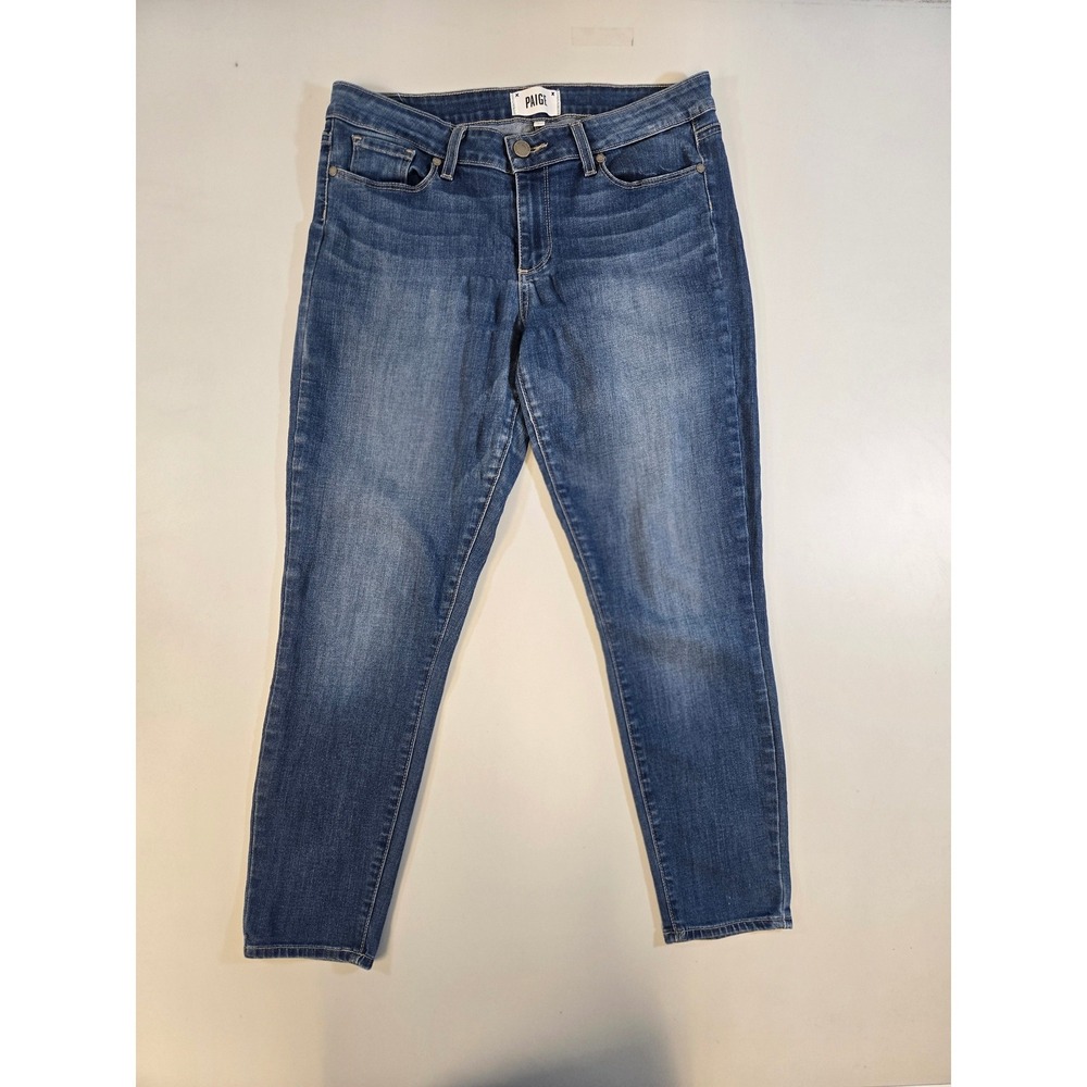 PAIGE Verdugo Crop Skinny Jeans Medium Wash Blue Denim Women Size‎ 31
